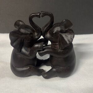 Charming Brown kissing  Elephant Figurine